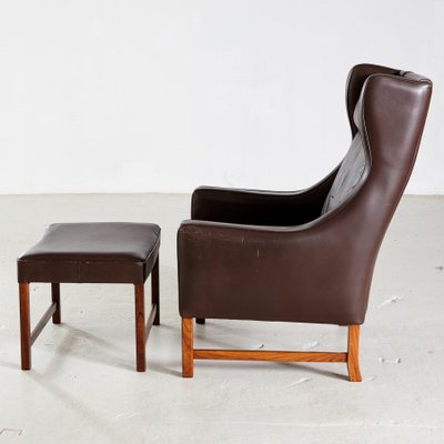 965H Leather Reading Armchair with Ottoman by Fredrik Kayser, Set of 2-CI-878417