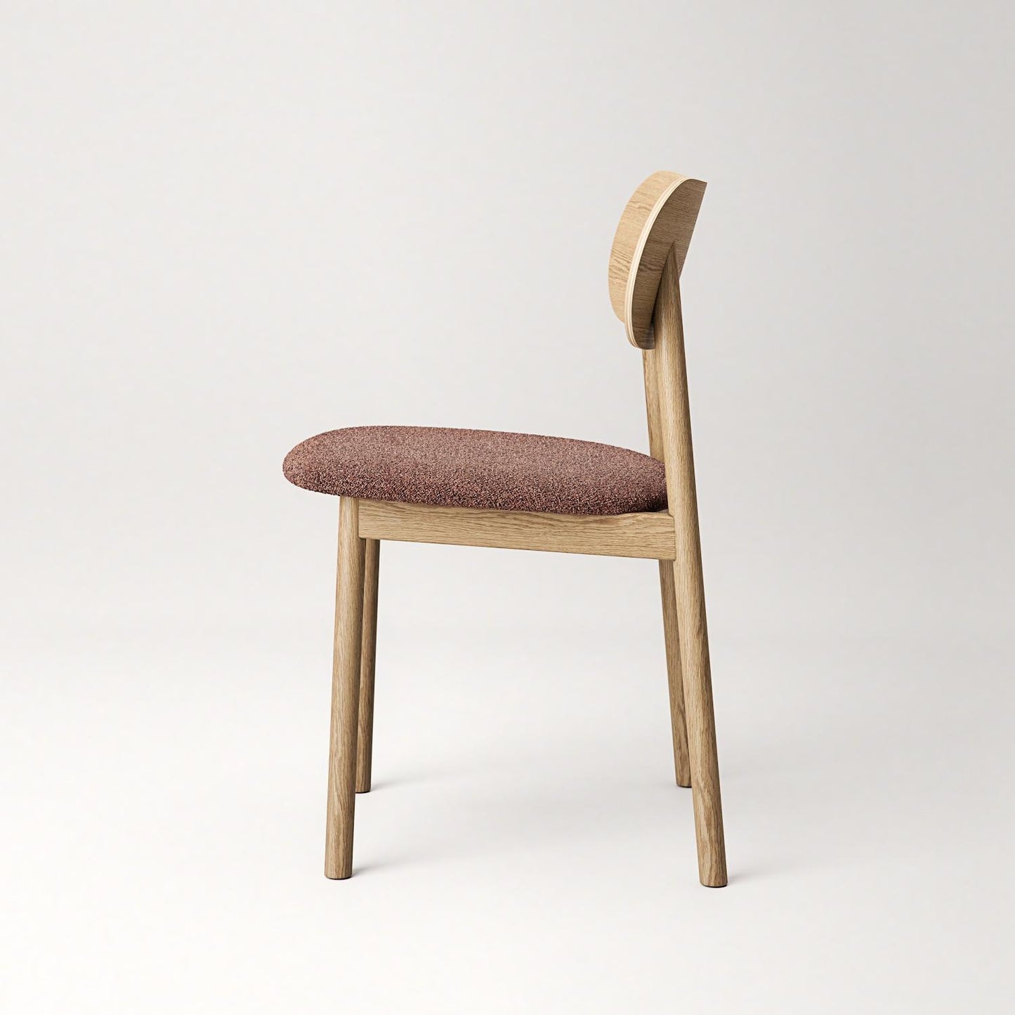 Decotique Elephant Dining Chair Natural Oak/Rust Bouclé