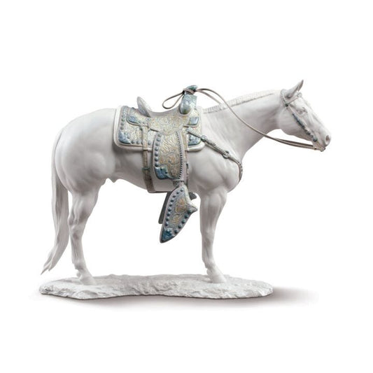 White Quarter Horse Sculpture by Lladró
