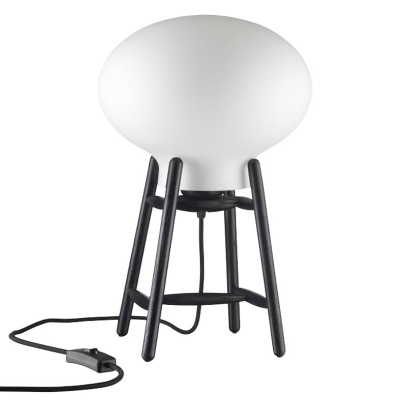 U4 Hiti table lamp by FDB Møbler #black oak - opal glass #