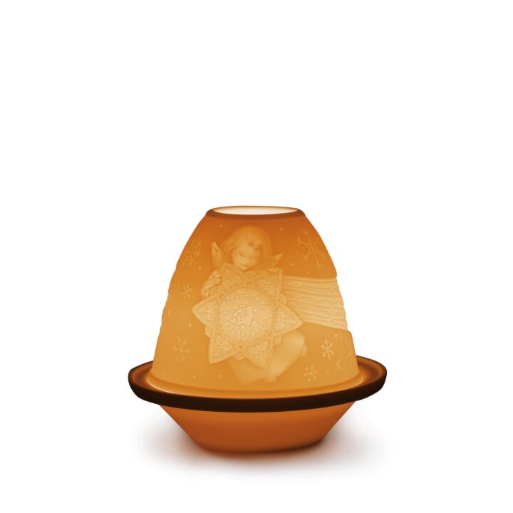 Angel with Star Lithophane with Plate by Lladró