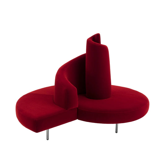 Tatlin - Curved Velvet Sofa by Edra