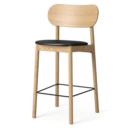 Decotique Elephant Bar Stool Natural Oak/Black Leather