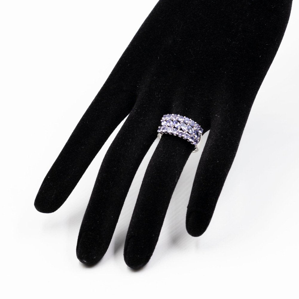 9K White Gold Ring with Tanzanites, 2000s