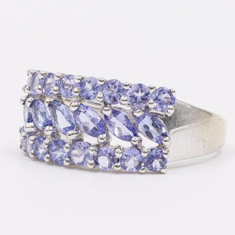 9K White Gold Ring with Tanzanites, 2000s