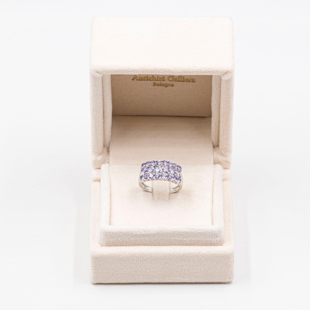 9K White Gold Ring with Tanzanites, 2000s