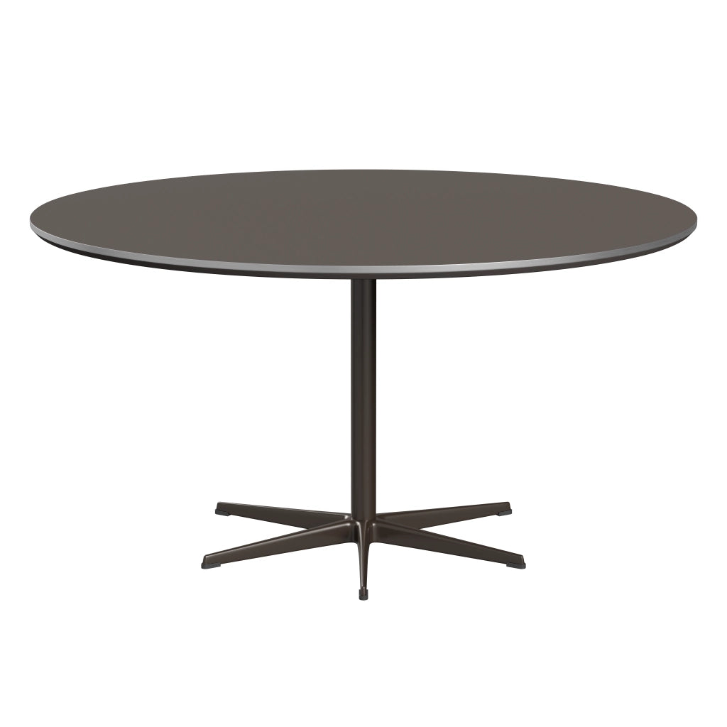 Circular - A826, Dining Table, Ø 145 Cm by Fritz Hansen #Fenix / Grey (718)/Brushed metal / Aluminium - Matt/Powder Coated Aluminium / Brown Bronze