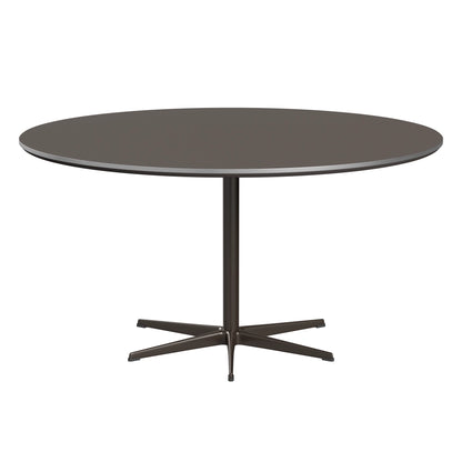Circular - A826, Dining Table, Ø 145 Cm by Fritz Hansen #Fenix / Grey (718)/Brushed metal / Aluminium - Matt/Powder Coated Aluminium / Brown Bronze