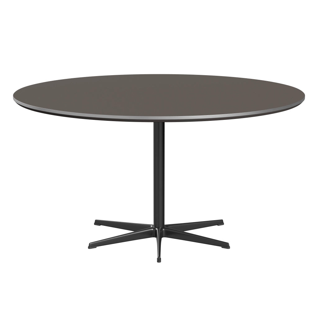 Circular - A826, Dining Table, Ø 145 Cm by Fritz Hansen #Fenix / Grey (718)/Brushed metal / Aluminium - Matt/Powder Coated Aluminium / Black