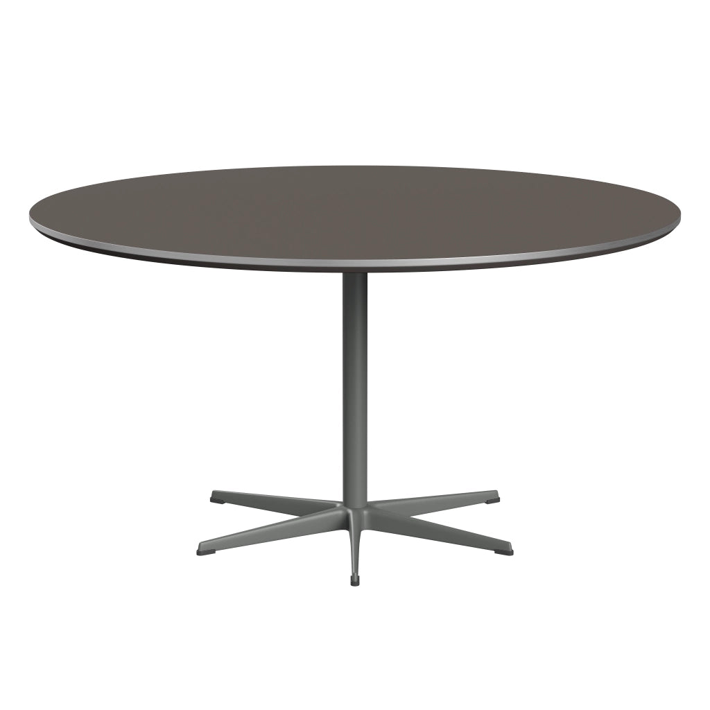 Circular - A826, Dining Table, Ø 145 Cm by Fritz Hansen #Fenix / Grey (718)/Brushed metal / Aluminium - Matt/Powder Coated Aluminium / Silver Grey