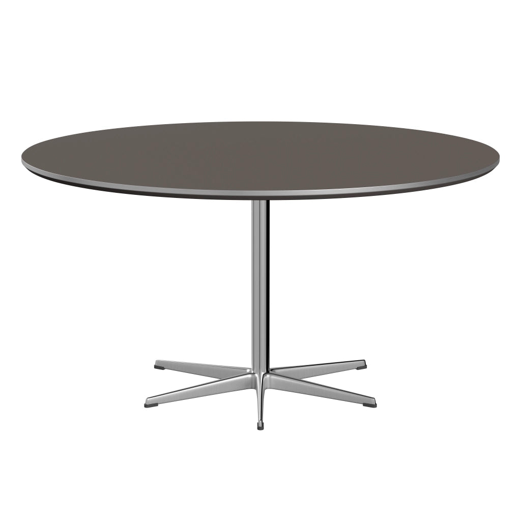 Circular - A826, Dining Table, Ø 145 Cm by Fritz Hansen #Fenix / Grey (718)/Brushed metal / Aluminium - Matt/Brushed metal / Aluminium - Matt