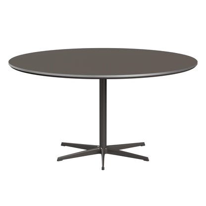 Circular - A826, Dining Table, Ø 145 Cm by Fritz Hansen #Fenix / Grey (718)/Brushed metal / Aluminium - Matt/Powder Coated Aluminium / Warm Graphite