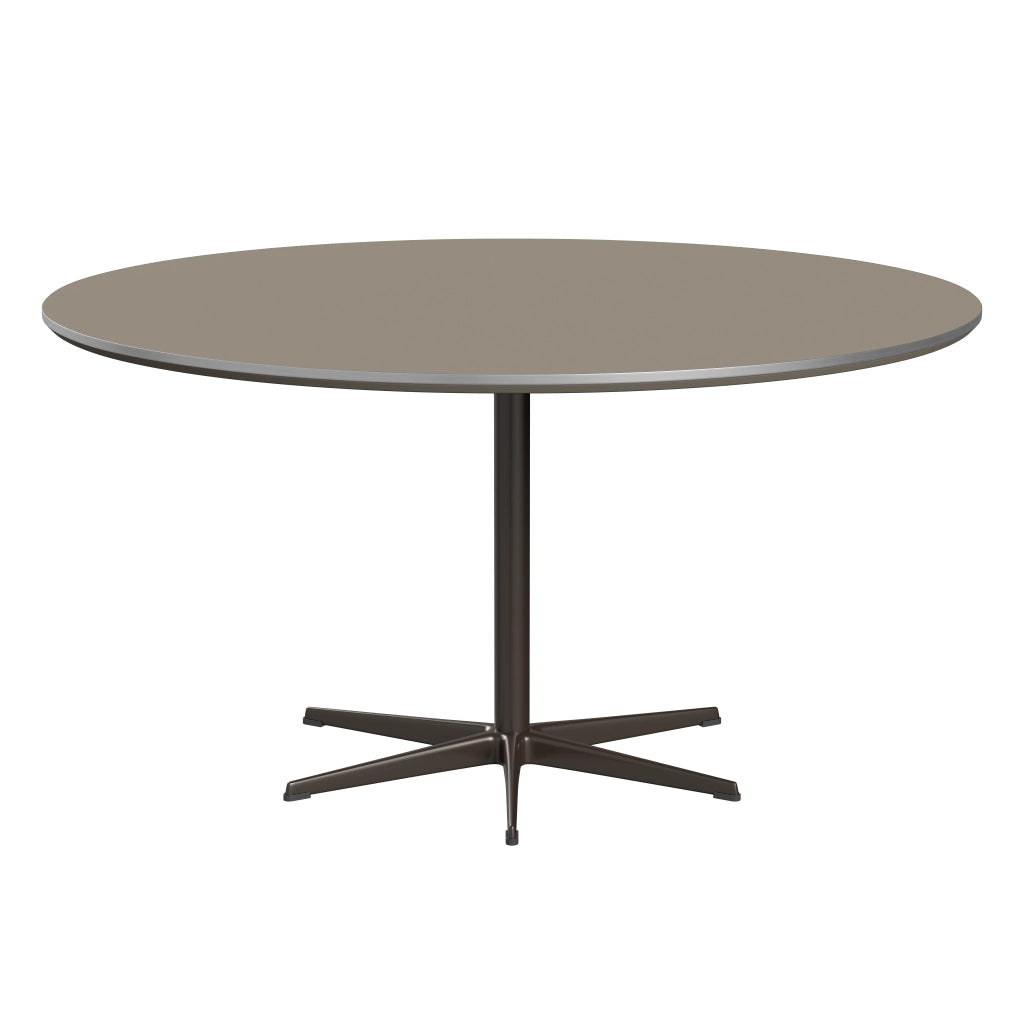 Circular - A826, Dining Table, Ø 145 Cm by Fritz Hansen #Fenix / Brown Ottawa (717)/Brushed metal / Aluminium - Matt/Powder Coated Aluminium / Brown Bronze