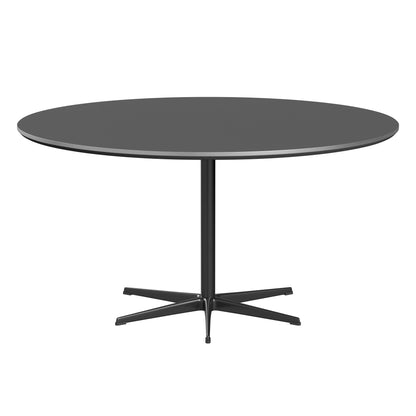 Circular - A826, Dining Table, Ø 145 Cm by Fritz Hansen #Fenix / Grey Bromo (724)/Brushed metal / Aluminium - Matt/Powder Coated Aluminium / Black