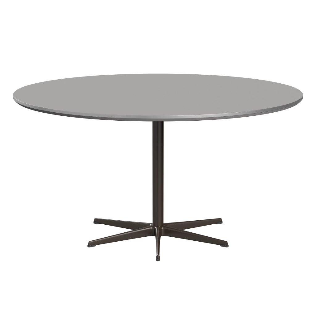 Circular - A826, Dining Table, Ø 145 Cm by Fritz Hansen #Fenix / Grey Efeso (725)/Brushed metal / Aluminium - Matt/Powder Coated Aluminium / Brown Bronze