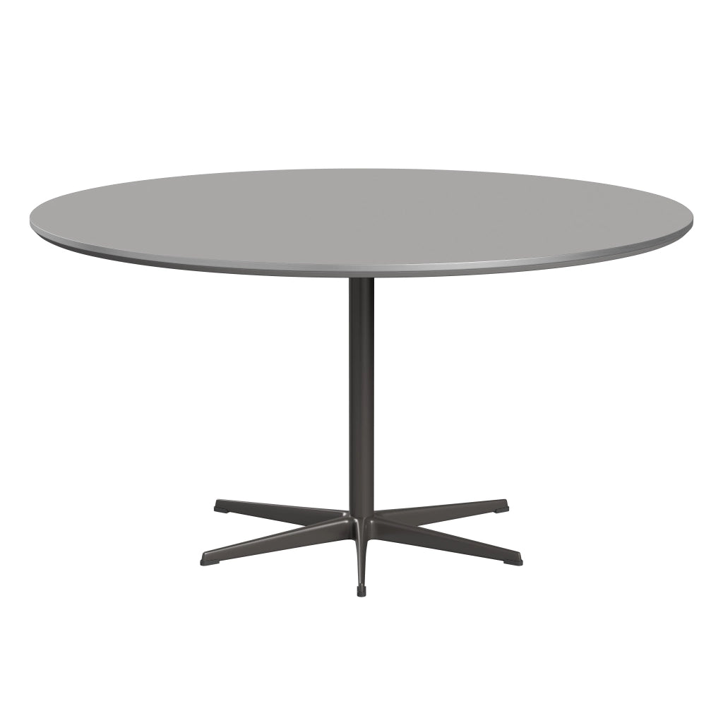 Circular - A826, Dining Table, Ø 145 Cm by Fritz Hansen #Fenix / Grey Efeso (725)/Brushed metal / Aluminium - Matt/Powder Coated Aluminium / Warm Graphite