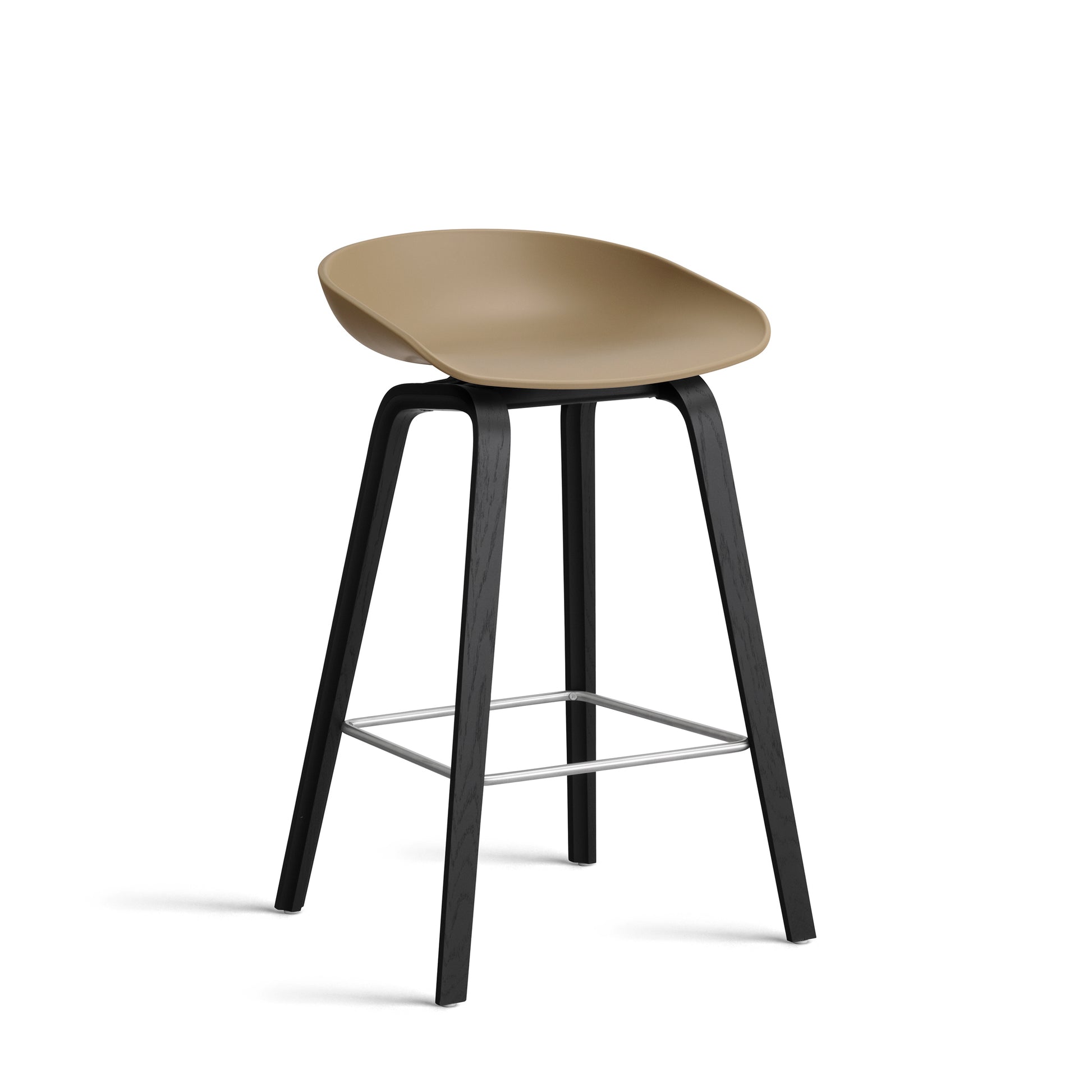 About A Stool Aas 32 by Hay #Polypropylene | Clay/Oak | Black Water-Based Lacquered/Stainless Steel