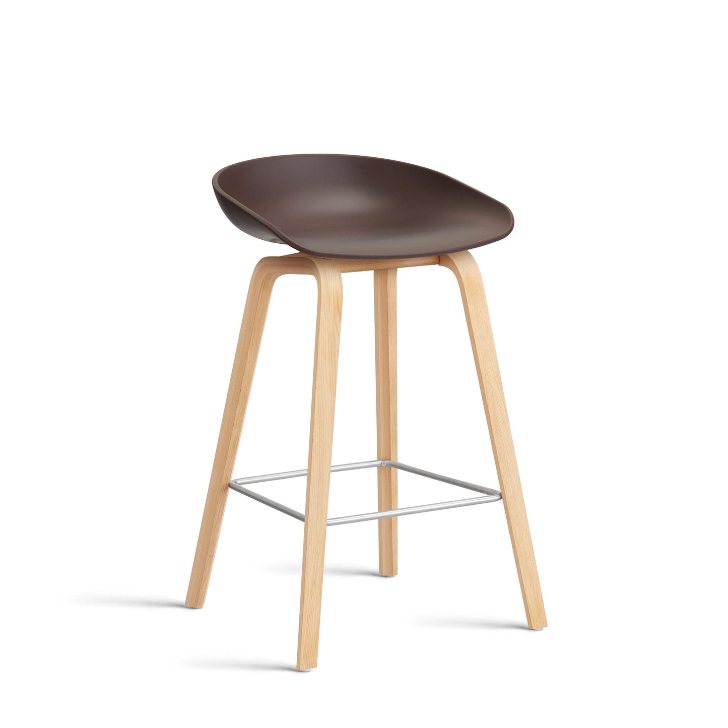 About A Stool Aas 32 by Hay #Polypropylene | Raisin/Oak | Soaped/Stainless Steel