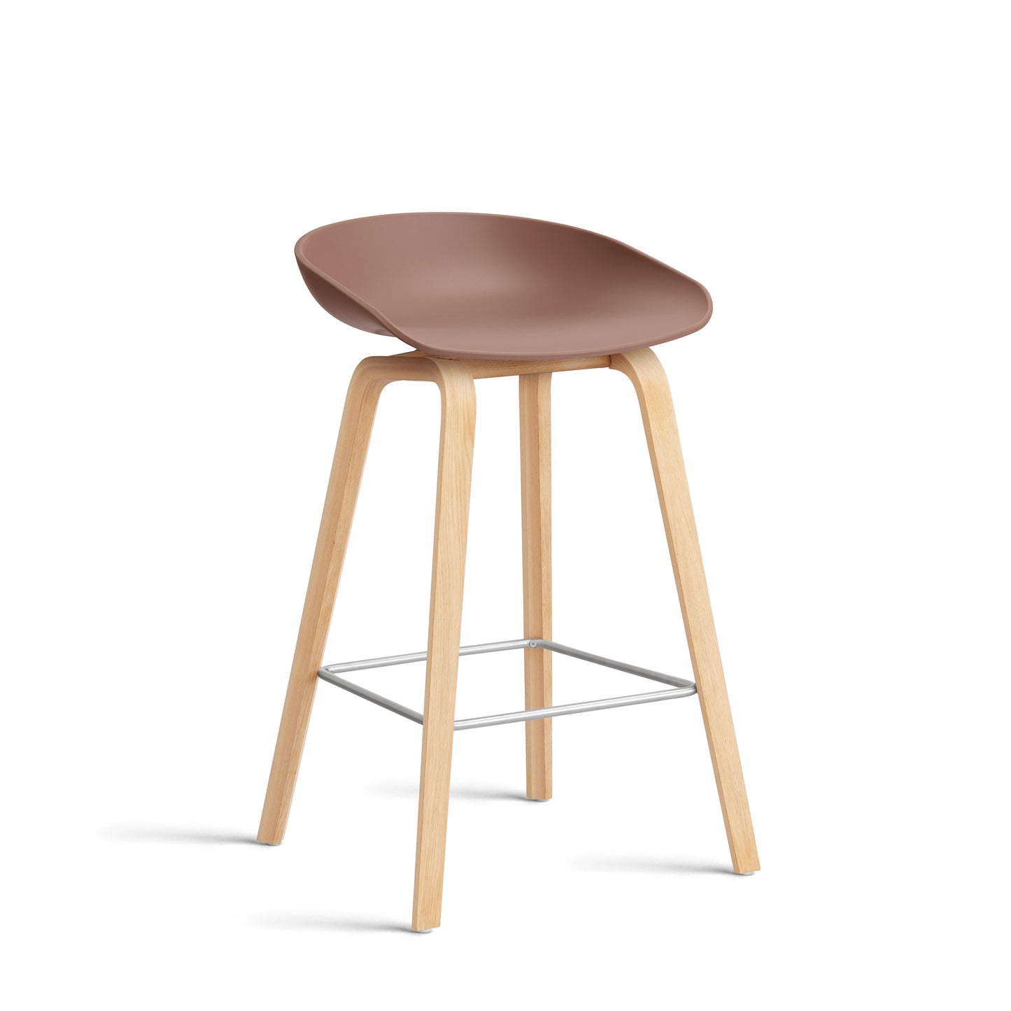 About A Stool Aas 32 by Hay #Polypropylene | Soft Brick/Oak | Soaped/Stainless Steel