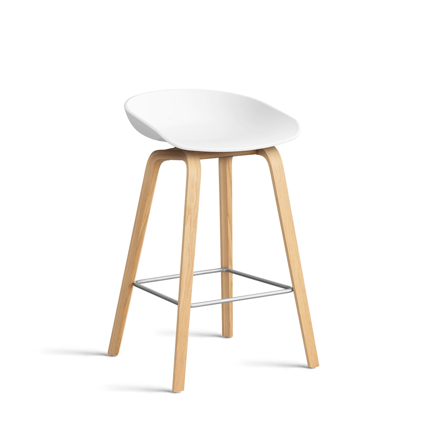 About A Stool Aas 32 by Hay #Polypropylene | White/Oak | Water-Based Lacquered/Stainless Steel