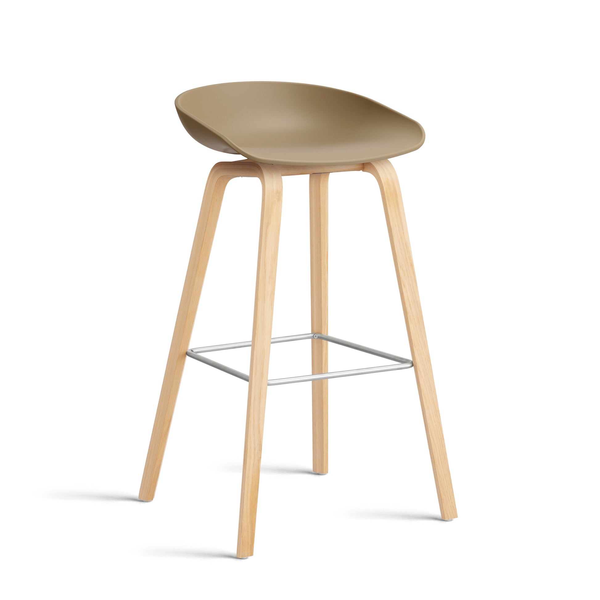 About A Stool Aas 32 by Hay #Polypropylene | Clay/Oak | Soaped/Stainless Steel