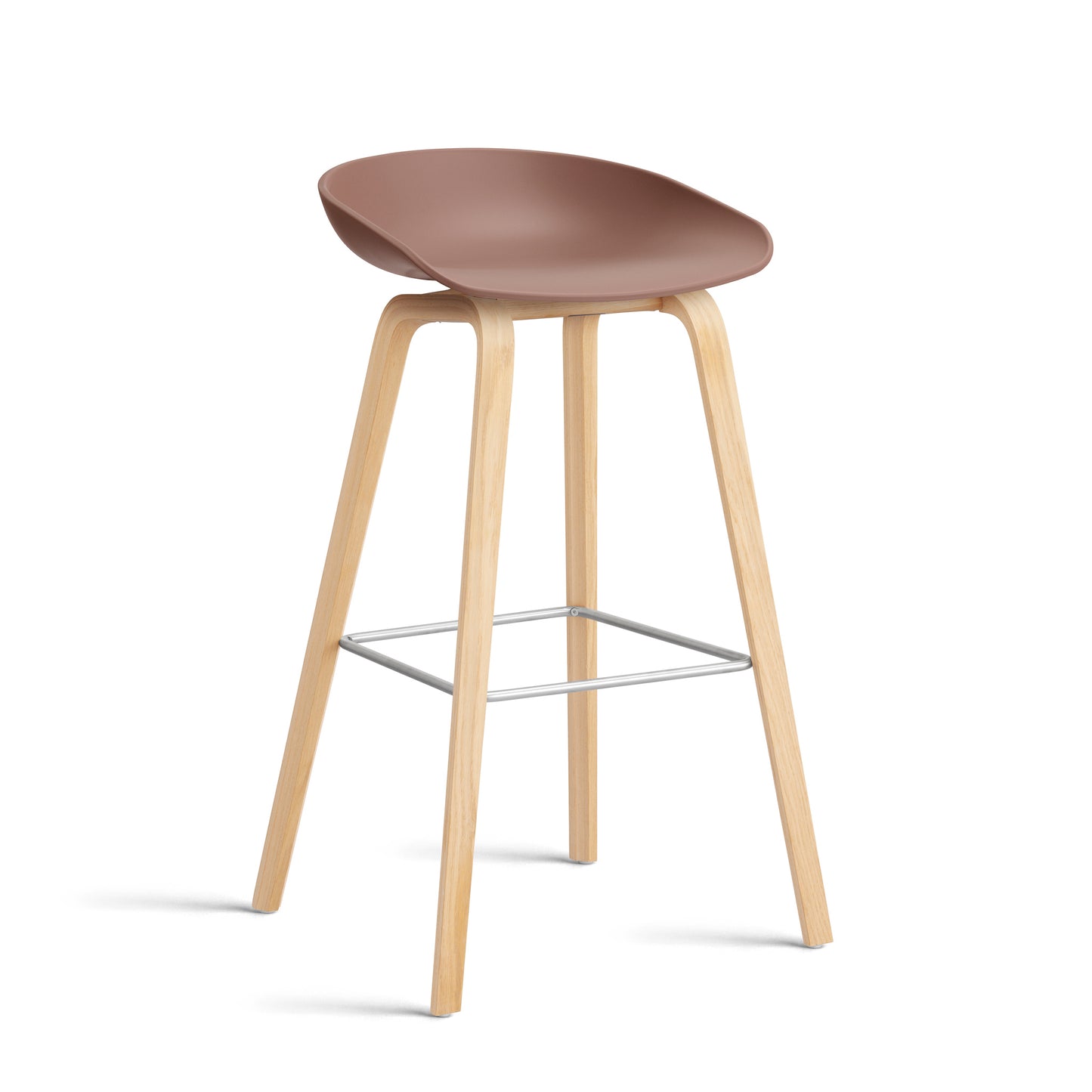 About A Stool Aas 32 by Hay #Polypropylene | Soft Brick/Oak | Soaped/Stainless Steel