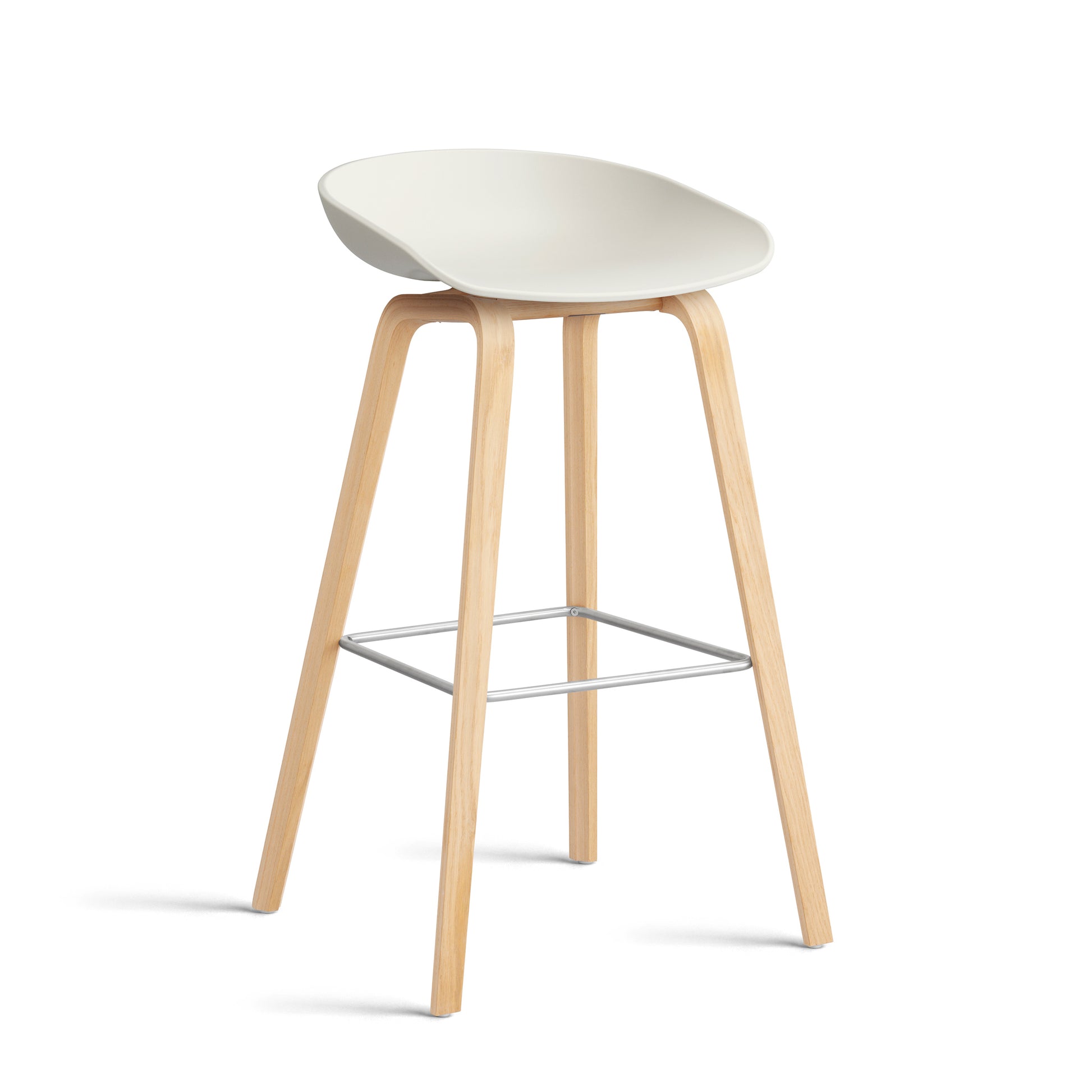 About A Stool Aas 32 by Hay #Polypropylene | Melange Cream/Oak | Soaped/Stainless Steel