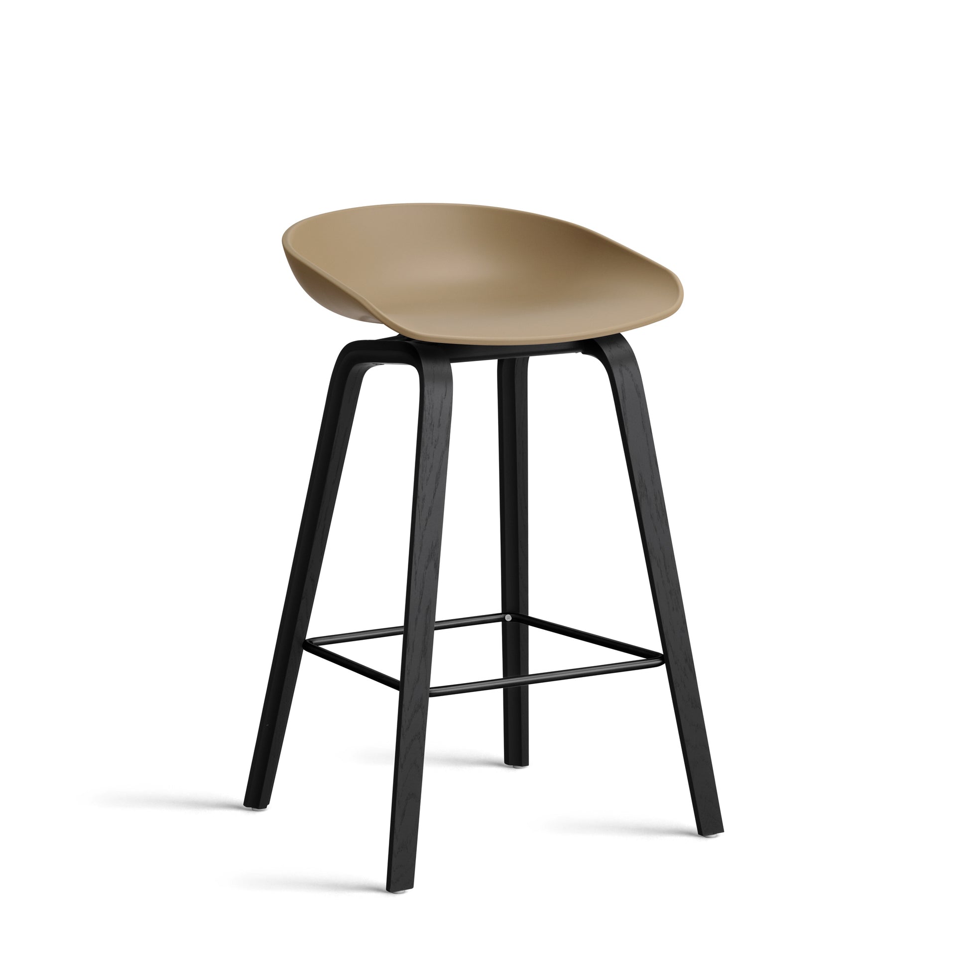 About A Stool Aas 32 by Hay #Polypropylene | Clay/Oak | Black Water-Based Lacquered/Black Powder Coated Steel