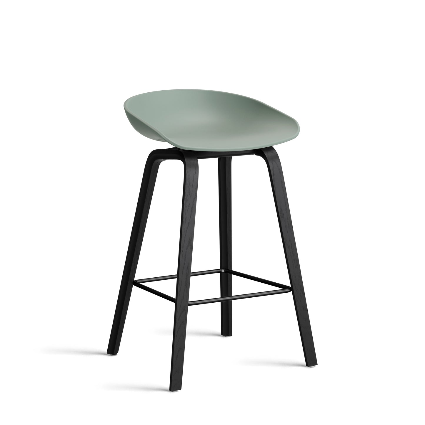 About A Stool Aas 32 by Hay #Polypropylene | Fall Green/Oak | Black Water-Based Lacquered/Black Powder Coated Steel