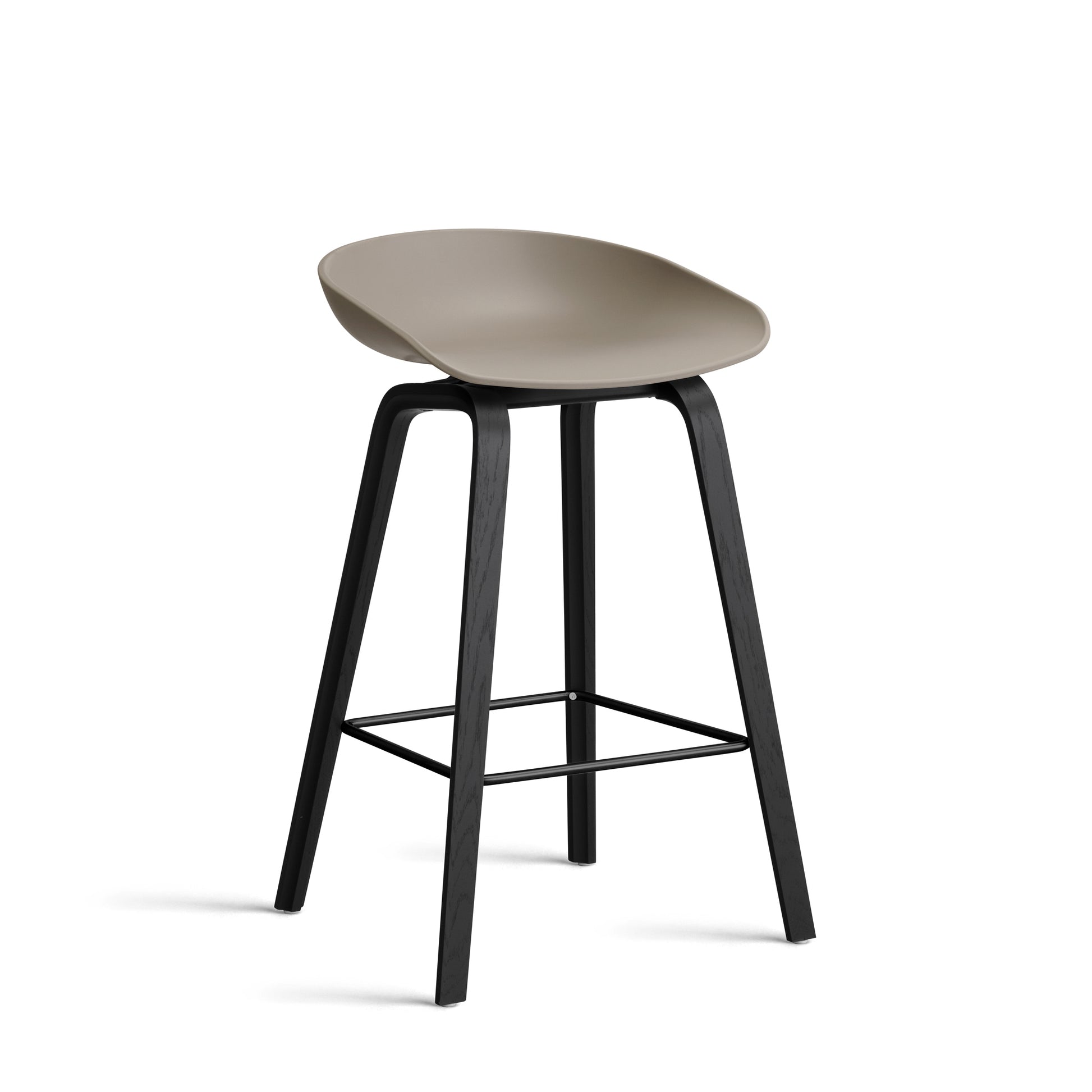 About A Stool Aas 32 by Hay #Polypropylene | Khaki/Oak | Black Water-Based Lacquered/Black Powder Coated Steel