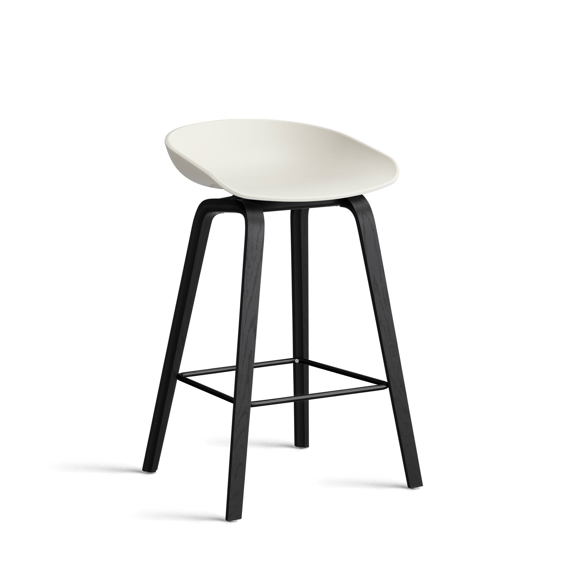 About A Stool Aas 32 by Hay #Polypropylene | Melange Cream/Oak | Black Water-Based Lacquered/Black Powder Coated Steel