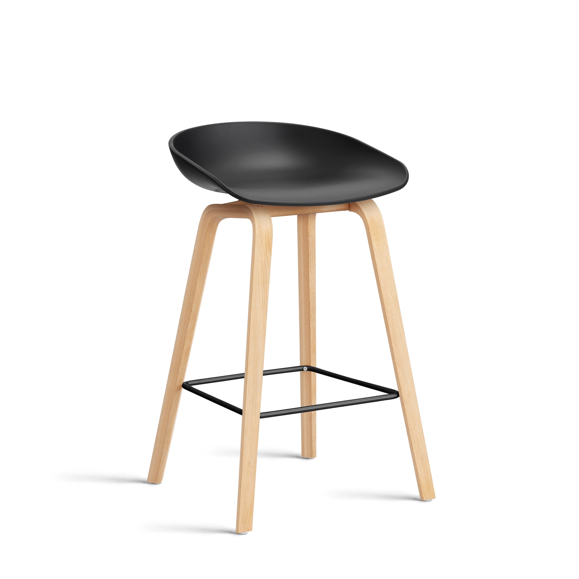 About A Stool Aas 32 by Hay #Polypropylene | Black/Oak | Soaped/Black Powder Coated Steel