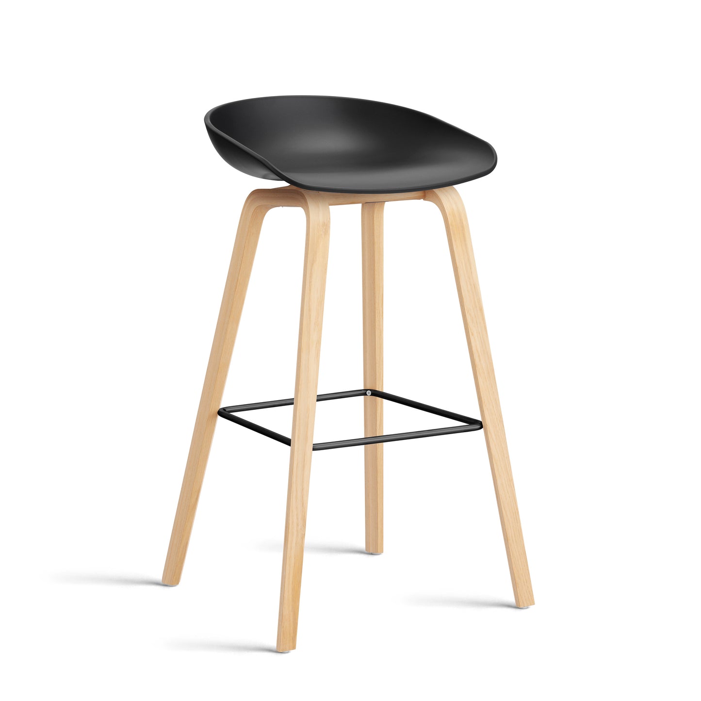 About A Stool Aas 32 by Hay #Polypropylene | Black/Oak | Soaped/Black Powder Coated Steel