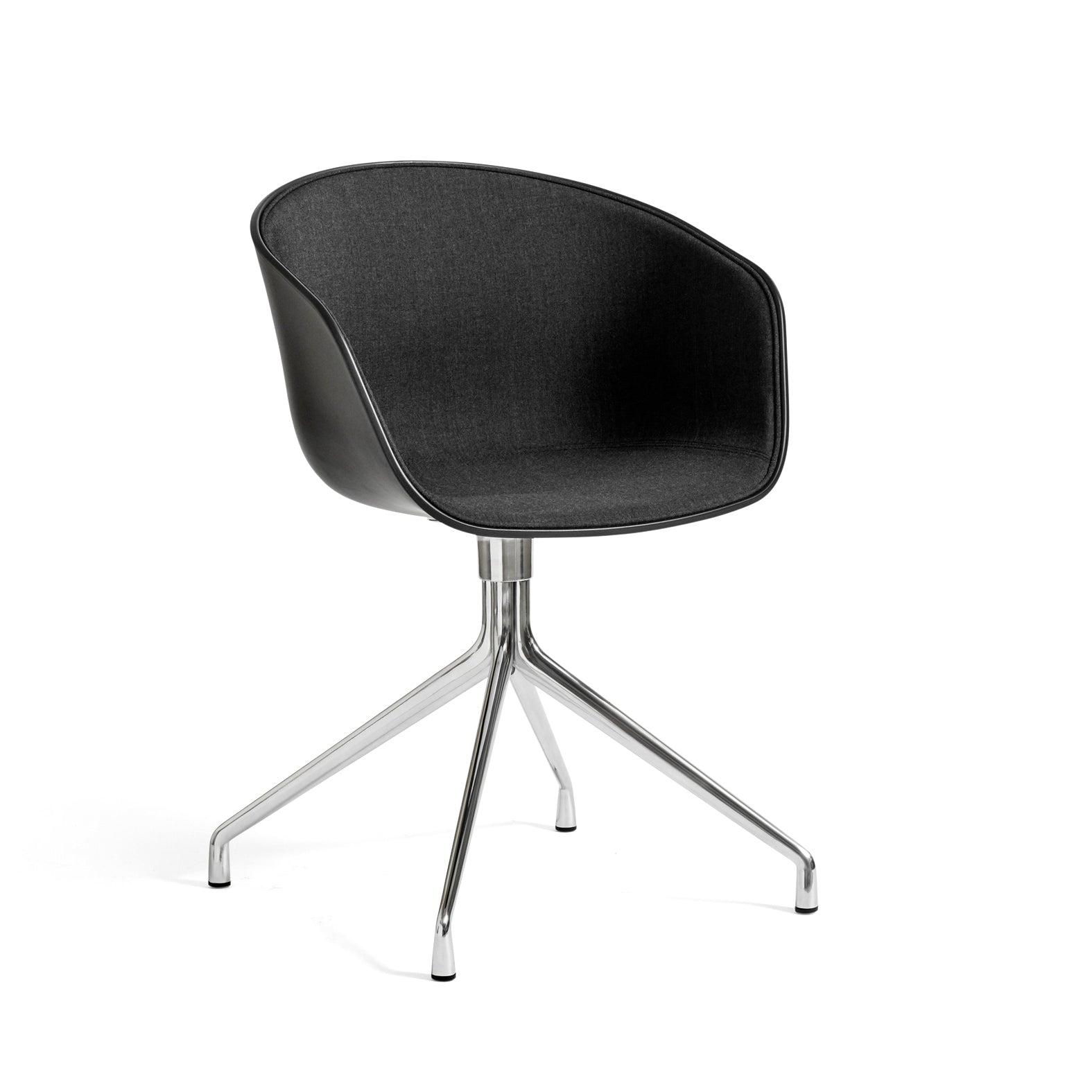 About A Chair Aac 20 (Front Upholstery) by Hay #Black Polypropylene / Polished Aluminium / remix-183