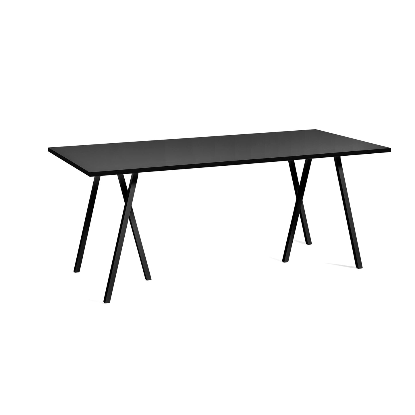 Loop Stand Table by Hay #W180 x L87 x H74 / Black Powder coated Steel / Black Linoleum