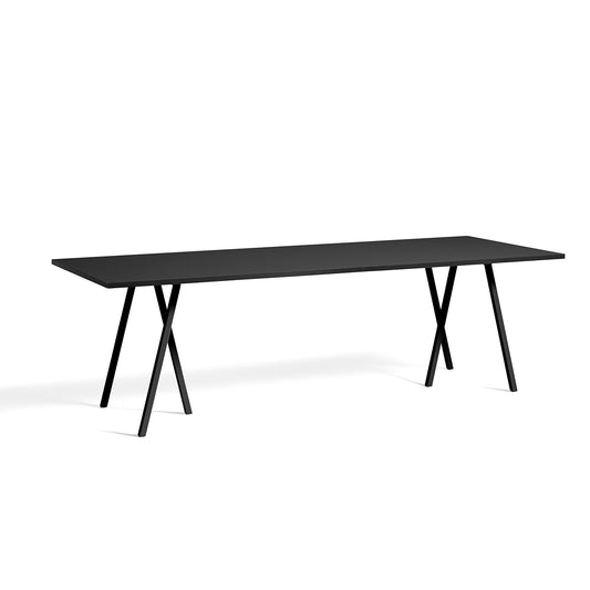 Loop Stand Table by Hay #W250 x L92 x H74 / Black Powder coated Steel / Black Linoleum