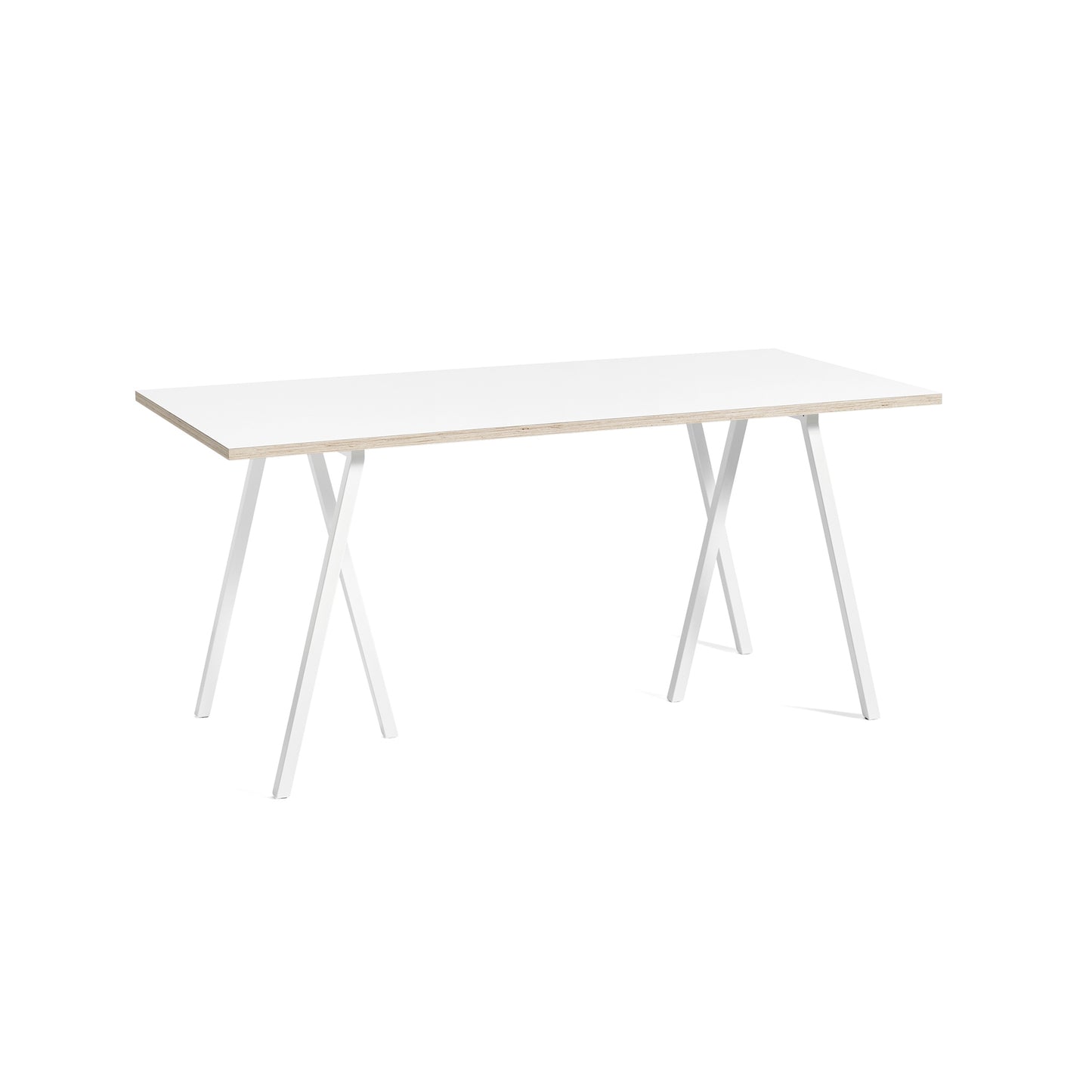 Loop Stand Table by Hay #W160 x L77 x H74 / White Powder coated Steel / White Laminate