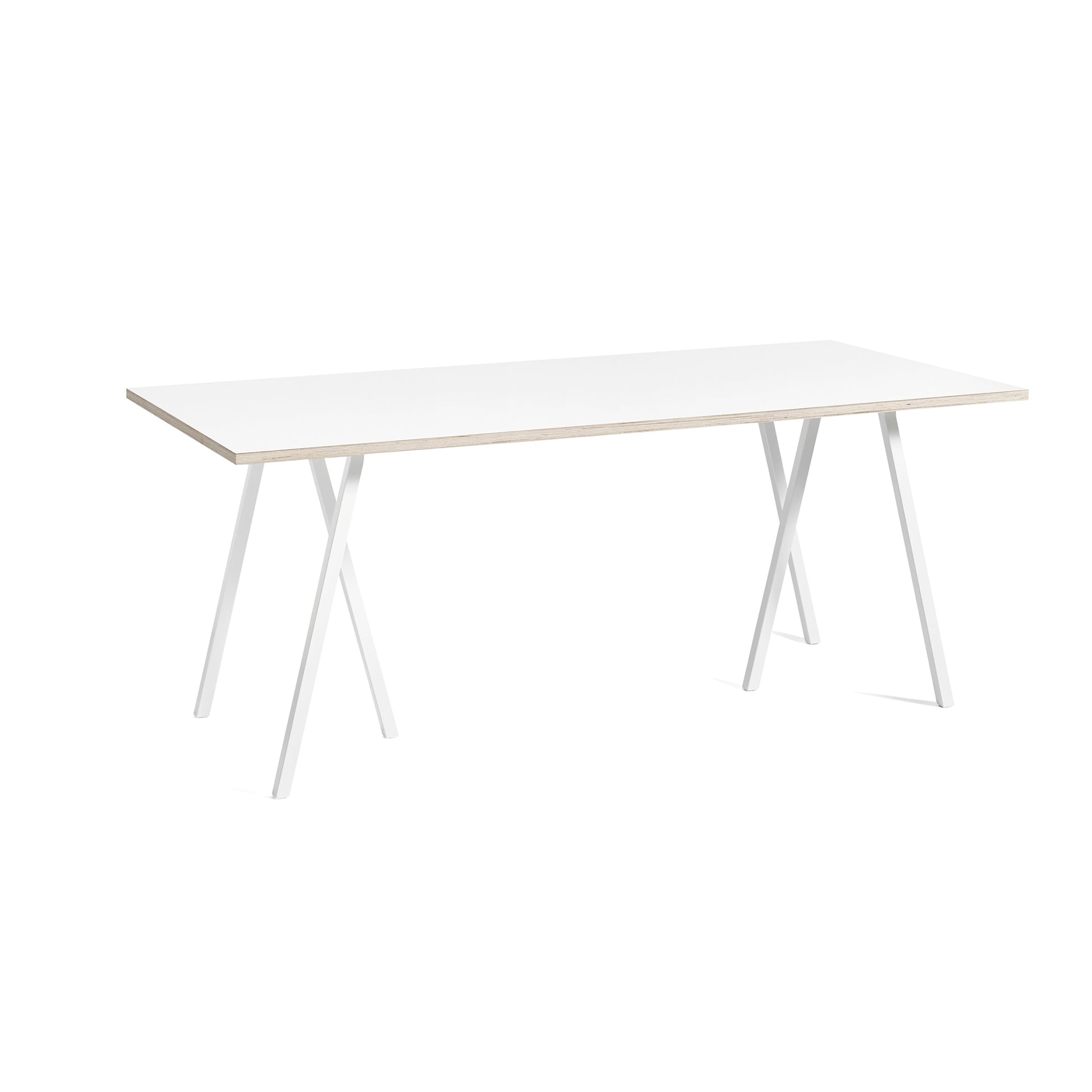 Loop Stand Table by Hay #W180 x L87 x H74 / White Powder coated Steel / White Laminate