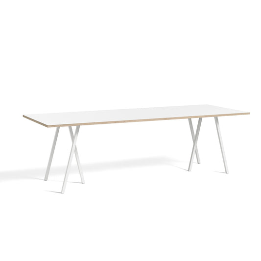 Loop Stand Table by Hay #W250 x L92 x H74 / White Powder coated Steel / White Laminate