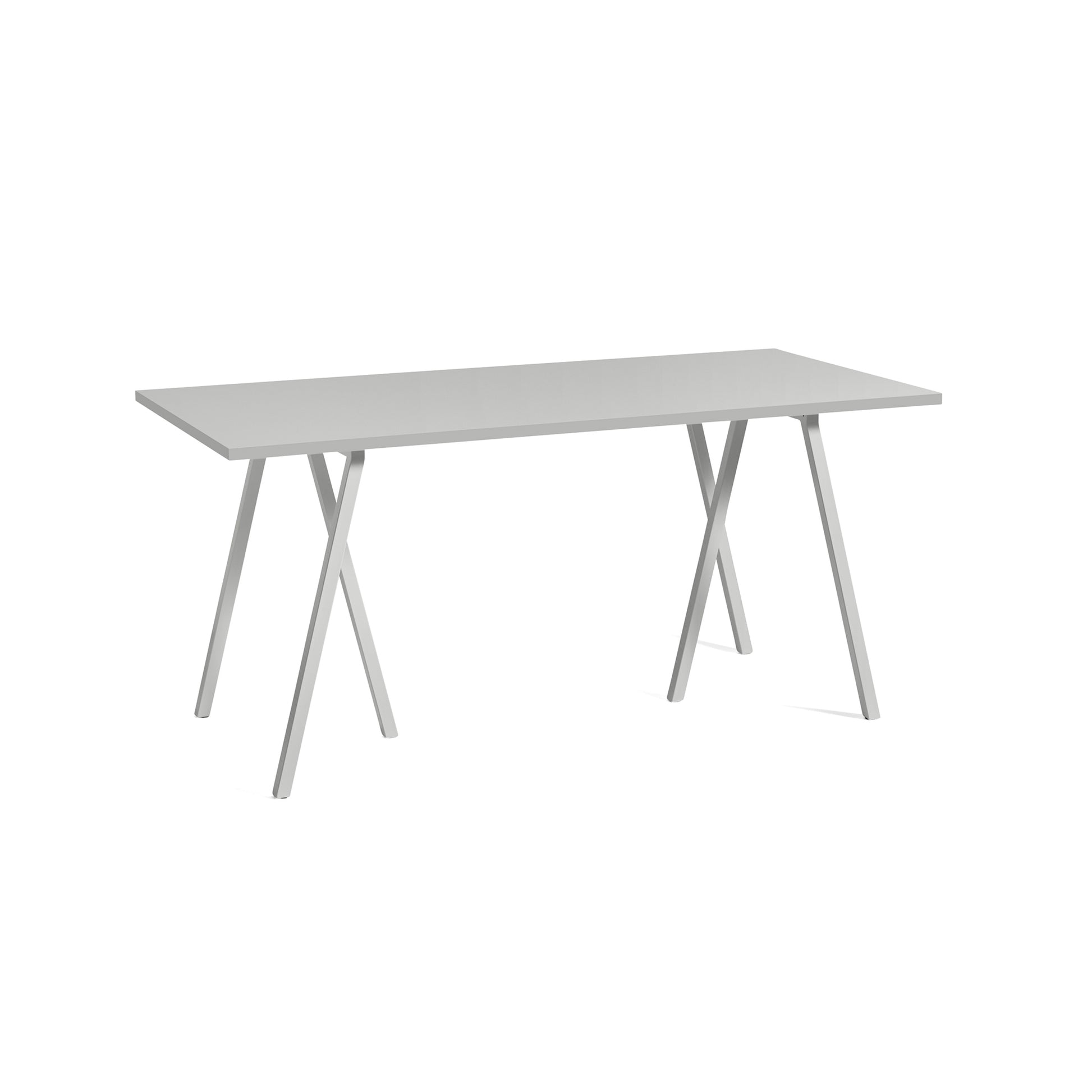 Loop Stand Table by Hay #W160 x L77 x H74 / Grey Powder coated Steel / Grey Linoleum