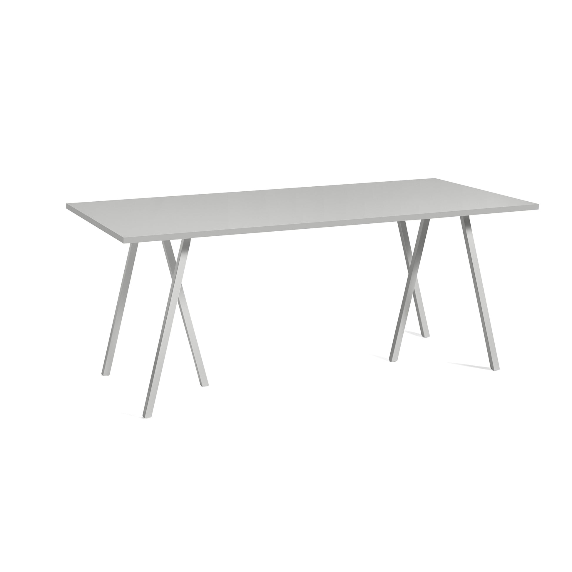 Loop Stand Table by Hay #W180 x L87 x H74 / Grey Powder coated Steel / Grey Linoleum