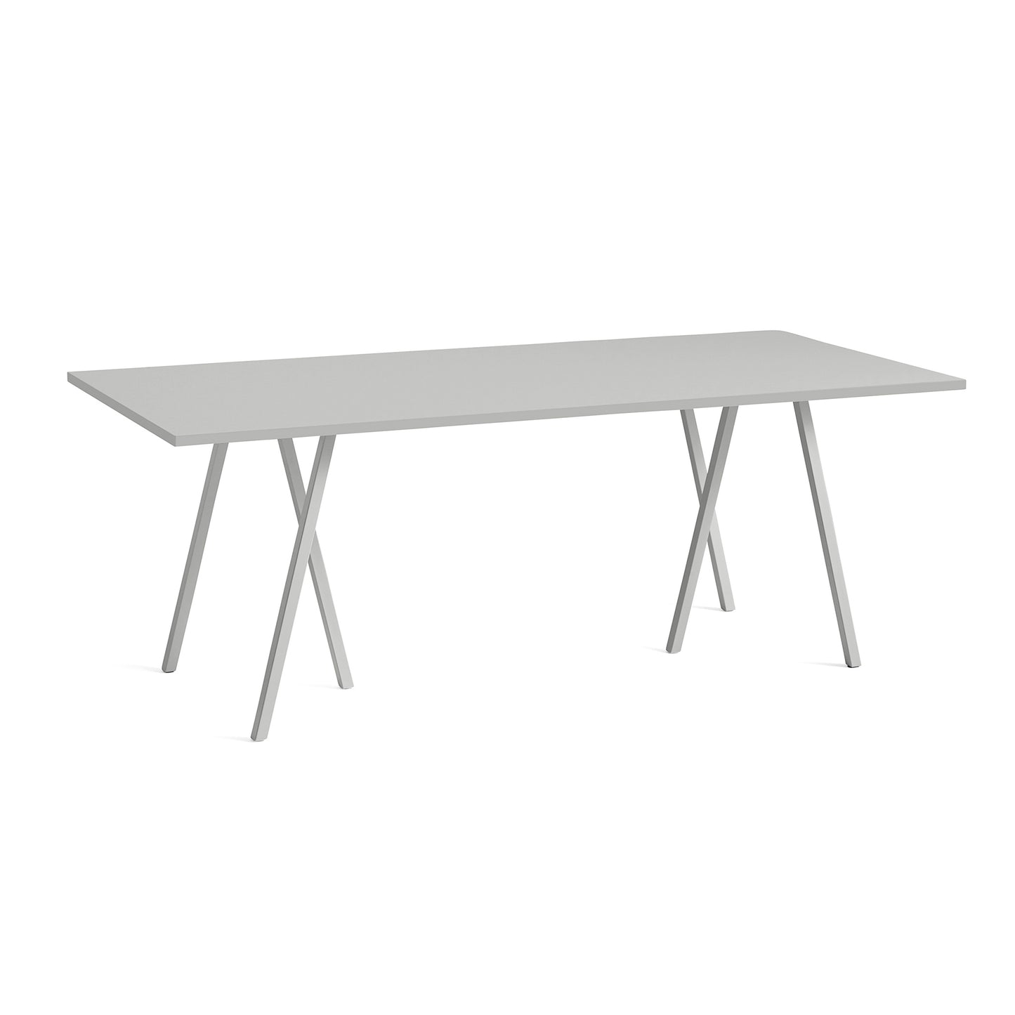 Loop Stand Table by Hay #W200 x L92 x H74 / Grey Powder coated Steel / Grey Linoleum