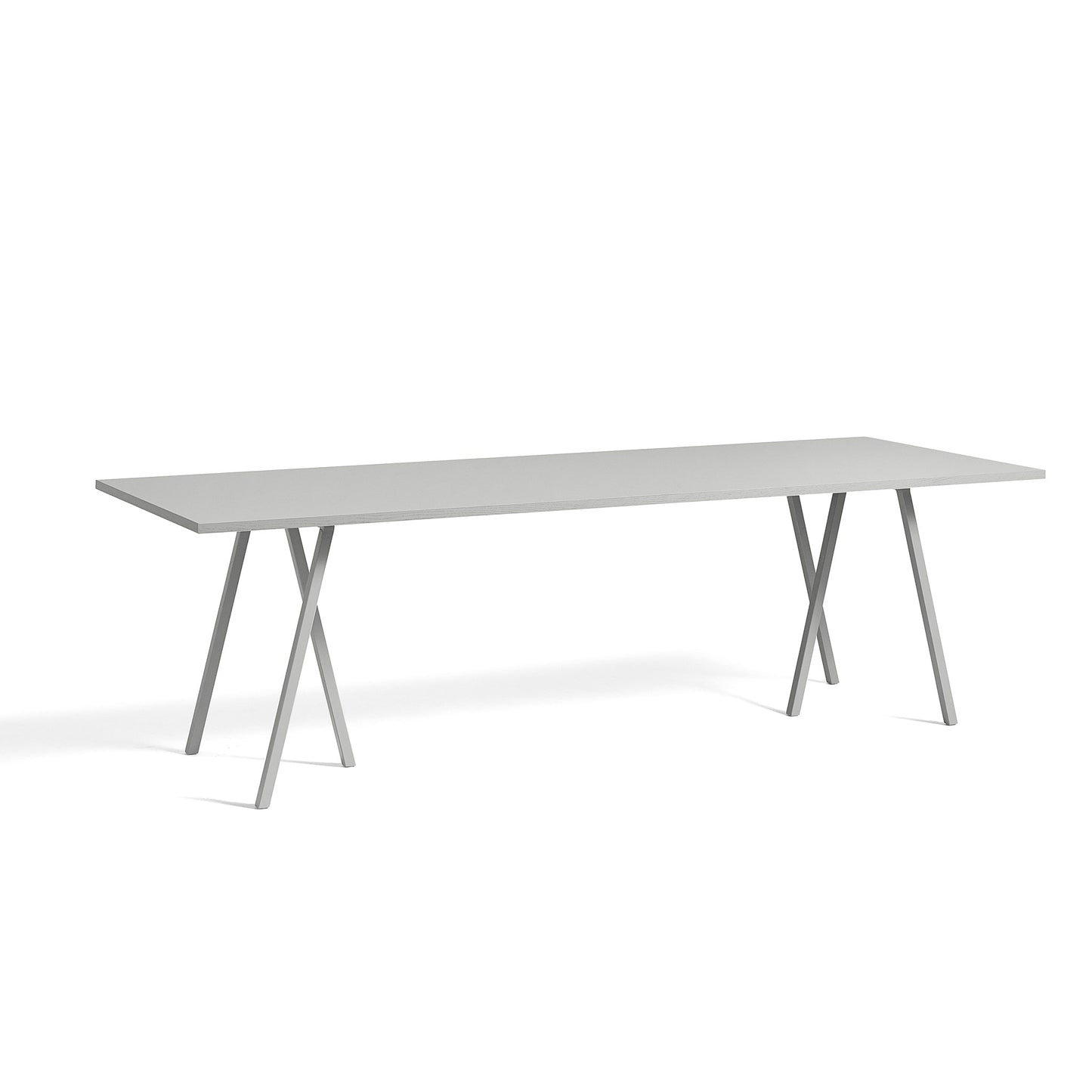 [국내재고/B급] Loop Stand Table W250 x L92 x H74 / Size-W250 x L92 x H74 / including support(지지대 포함) / Frame-Grey Powder coated Steel / Tabletop-Grey Linoleum