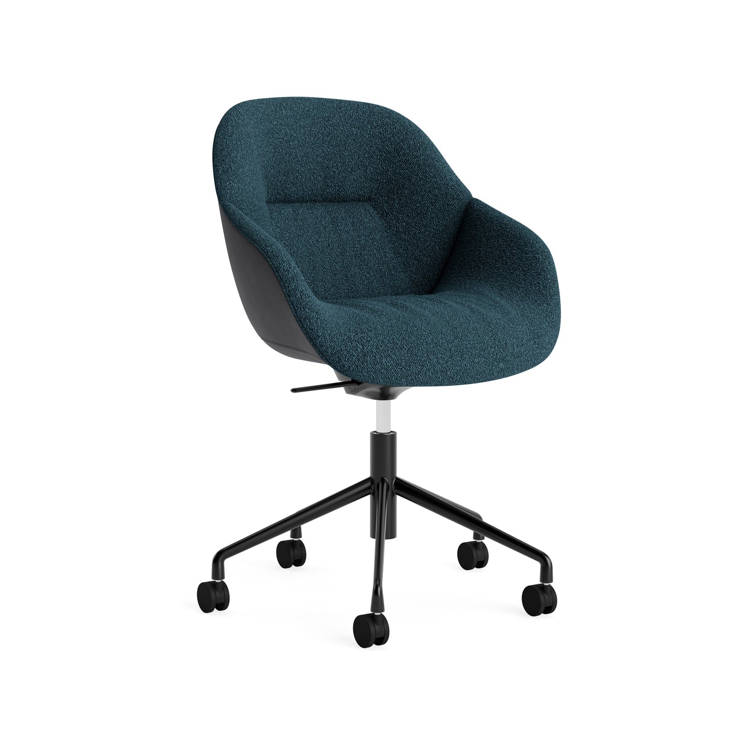 About A Chair Aac 155 Soft Duo by Hay #Black Powder coated Aluminium/Flamiber | Petrol Blue (J4)/Sense | Black