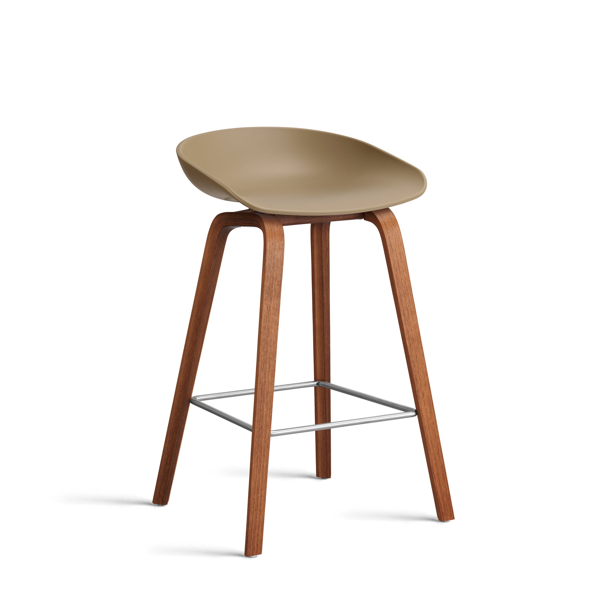 About A Stool Aas 32 by Hay #Polypropylene | Clay/Walnut | Water-Based Lacquered/Stainless Steel