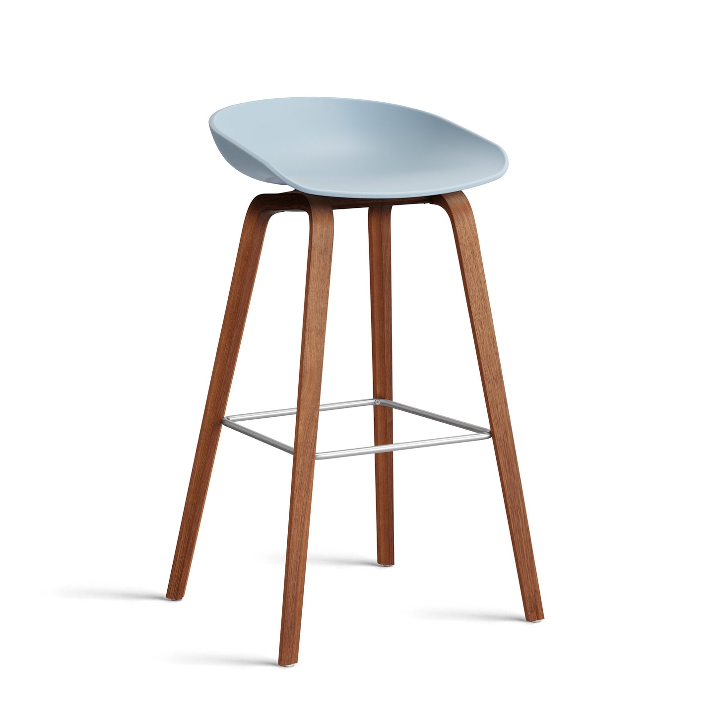 About A Stool Aas 32 by Hay #Polypropylene | Slate Blue/Walnut | Water-Based Lacquered/Stainless Steel