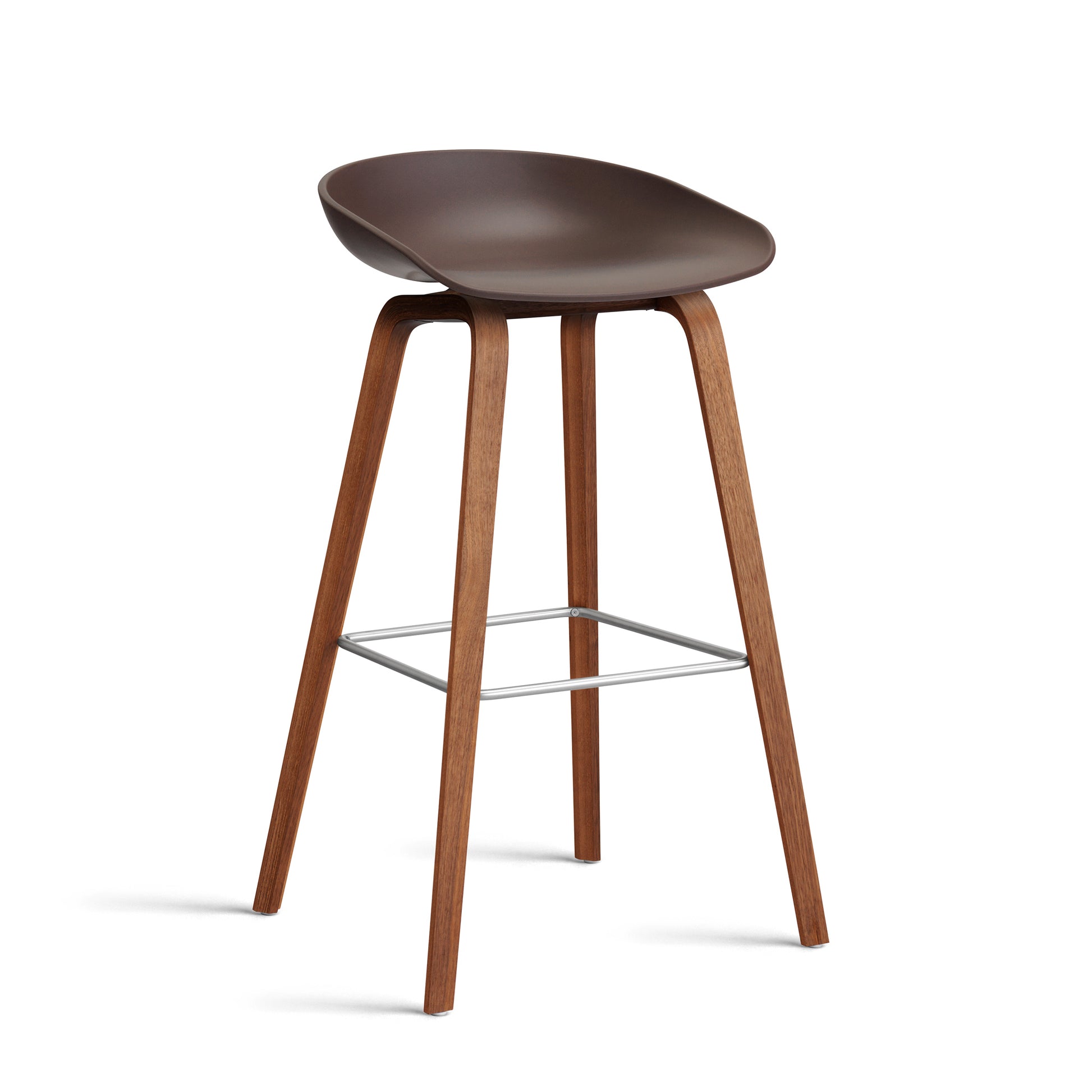 About A Stool Aas 32 by Hay #Polypropylene | Raisin/Walnut | Water-Based Lacquered/Stainless Steel