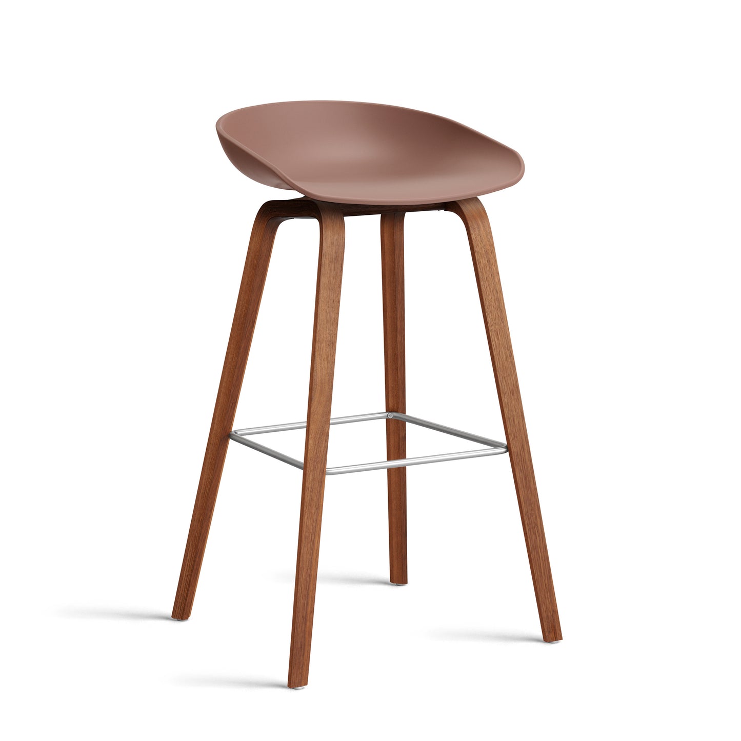 About A Stool Aas 32 by Hay #Polypropylene | Soft Brick/Walnut | Water-Based Lacquered/Stainless Steel