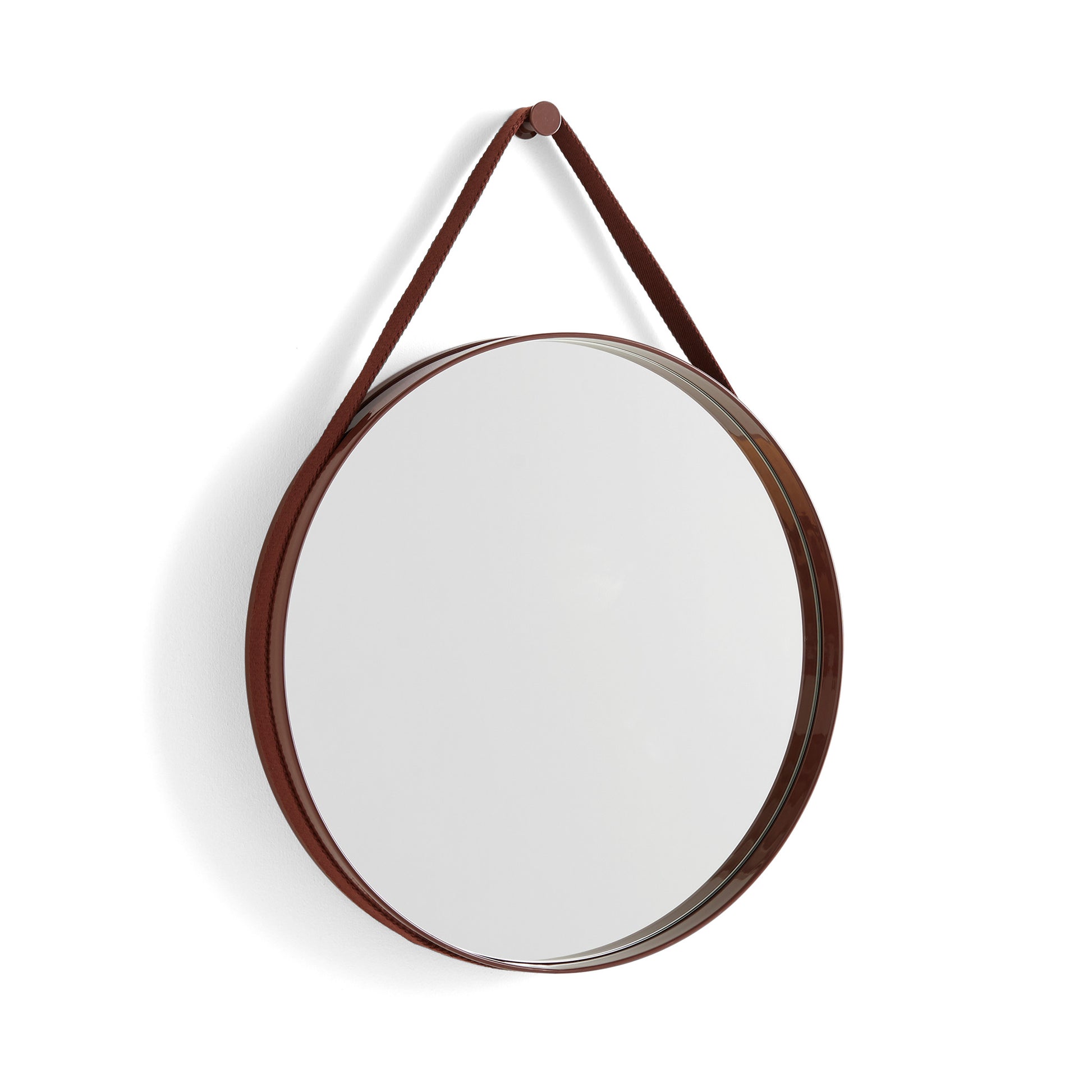 Strap Mirror by Hay #W50 x L50/Dark brown