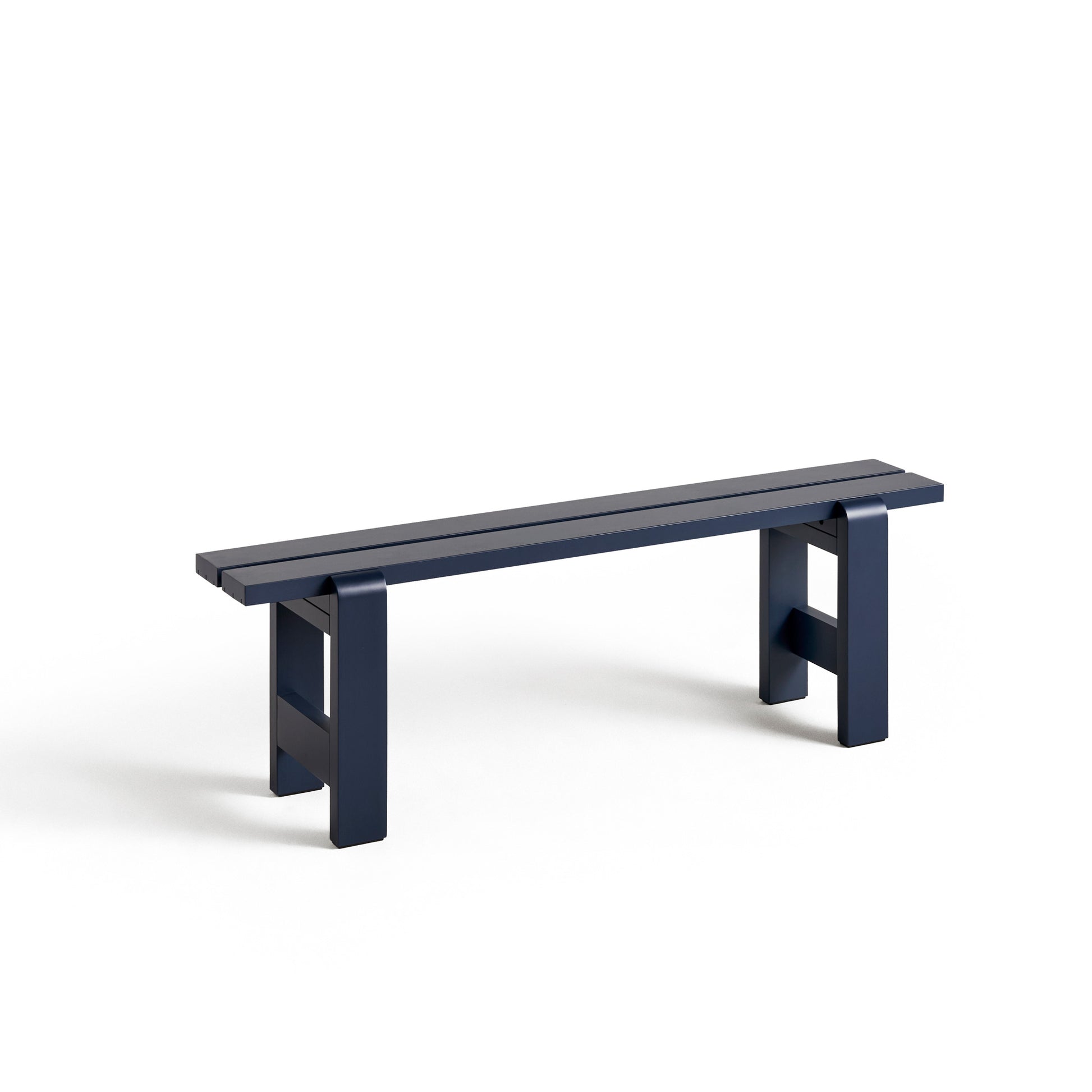 Weekday Bench by Hay #H45 x W140 x L23/Steel blue Water-based lacquered Solid pinewood/Steel blue Water-based lacquered Solid pinewood